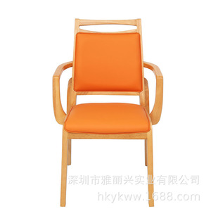 Silla de Hospital de Madera Maciza con Respaldo Azul Lago para Ancianos y Adultos - Product Image 4