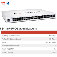Nouveau commutateur PoE géré Gigabit FortiSwitch 148F FPOE 48 ports 740W Power Over Ethernet L2 Plus Gestion réseau