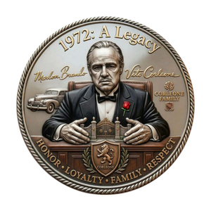 Moneta Commemorativa in Metallo a Tema Il <span class=keywords><strong>Padrino</strong></span> 1972 con Immagine di Marlon Brando, Regalo da Collezione per l'Onore della Famiglia - Product Image 2