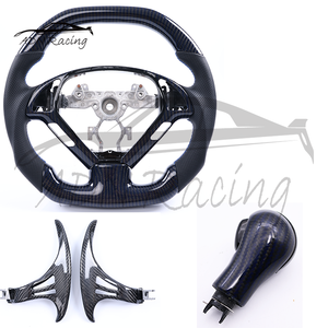 Volante de Fibra de Carbono Híbrida Negra para Infiniti G25 G37 G35 EX35 EX37, Perilla de <span class=keywords><strong>Cambio</strong></span> Personalizada y Palanca de Cambios - Product Image 1