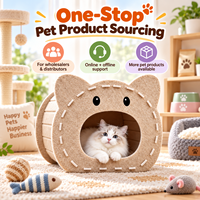 Maison pour chat en feutre personnalisée, forme visage de chat mignon, lit d'intérieur pour animaux de compagnie, grotte pour chat fermée et confortable, montage facile, vente en gros