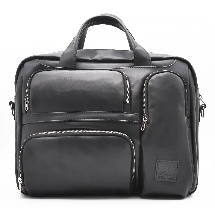 Vintage Black Leather Messenger Brief Case Custom Travel Laptop Crossbody Bag Briefcases For Lawyers