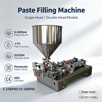 Machine de remplissage semi-automatique XUANHUA pour pâtes, boissons, crèmes, miel, sauces, gels, verre, à tête simple/double, 5-25/10-50 BPM