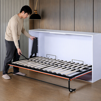 Mécanisme de lit réglable mural JULEI taille Queen, design moderne, construction en alliage d'aluminium et MDF, bureau inclus, capacité 300 kg+, facile à installer