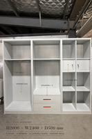 Armoire en acier réglable à 6 portes kd, meuble pour enfants, armoire verrouillable pour vêtements avec miroir, chambre à coucher avec tiroir