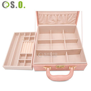 Boîte de rangement pour bijoux en cuir PU portable haut de gamme, grande capacité, pour bracelets, boucles d'oreilles, colliers, organiseur de voyage - Product Image 5