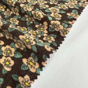 قماش مخملي للفساتين مزين من الصوف المدبوغ المصقول والبوليستر 160gsm نسيج مخملي صغير مطبوع عليه زهور - Product Image 3