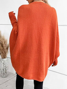 <strong>Women's</strong> Solid Color <strong>Waterfall</strong> Collar Open Front <strong>Cardigan</strong>, Loose Batwing Sleeve Knit Coat with Pockets, Fashion Outwear - Product Image 4