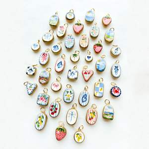 Groothandel Mode Diy Accessoire Rvs Charmes Handgeschilderde Bloem Aardbei Krab Hangers Voor Ketting Armband - Product Image 3