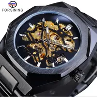 WINNER 513 Montres pour hommes tendance Marque haut de gamme Montre mécanique Forsining Montres-bracelets décontractées Bracelet en acier inoxydable Relogio