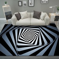 Tapis d'illusion de vortex imprimé par 3D de velours en cristal antidérapant/tapis optique d'illusion de vortex 3D