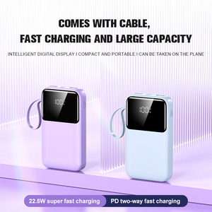 Banques d'alimentation d'usine 22.5W Charge rapide Charge rapide Mini Powerbank 10000mAh avec 4 câbles intégrés - Product Image 2