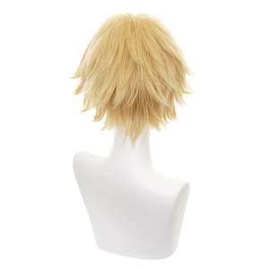 Peluca de Chainsaw Man al por Mayor, <span class=keywords><strong>Cosplay</strong></span> de 30 cm, Peluca Corta Rubia de <span class=keywords><strong>Denji</strong></span>, Pelucas de Anime Sintéticas Resistentes al Calor - Product Image 2
