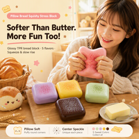 Jouet Squishy en forme de tranche de pain, bloc carré moelleux à remontée lente, anti-stress sensoriel, cadeau de fête pour garçons et filles