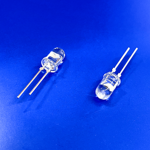 Lampu Peringatan LED Warna Amber 590-595nm 200mW 45 derajat Kepala Bulat Transparan Pin Pendek Stopper 5mm 2.0-2.2V 11000-13000mcd - Product Image 2