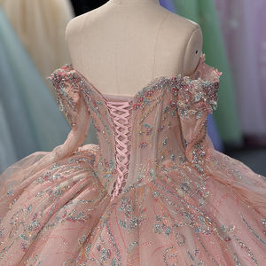 Jancember 6830 vente en gros chérie paillettes Empire robes de soirée à lacets avec manches - Product Image 6