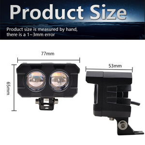 Qideguan Dual Lens Motorcycle <b>Spotlights</b> 12-24V LED White Yellow IP67 Waterproof For Electric Vehicle Lighting - Product Image 4