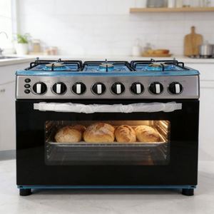 Cuisinière à gaz professionnelle à 6 brûleurs, autoportante, avec grand four et grill, pour <span class=keywords><strong>cuisson</strong></span> intensive - Product Image 2