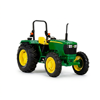 Tracteur à roues John JD 5065 E 4x4 65 CV 2400 tr/min 3 cylindres à injection directe turbocompressé FIP refroidi par liquide Synchromesh