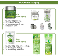 Poudre de Matcha Cérémonial Bio en Boîte de 30g, Marque Privée OEM/ODM, Personnalisable avec Faible MOQ