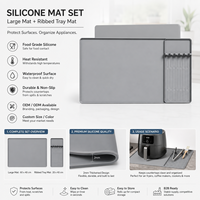 Tapis en silicone pour machine à café, dessous de tasse, set de table, plateau isolant résistant à la chaleur, carré, moderne et minimaliste