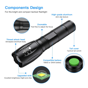 Impermeable luz de la <span class=keywords><strong>antorcha</strong></span> para La defensiva T6 táctico <span class=keywords><strong>militar</strong></span> USB linternas Led <span class=keywords><strong>linterna</strong></span> - Product Image 3