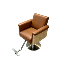 Nouvelle chaise de barbier ergonomique en cuir, style minimaliste, avec pompe hydraulique rotative et repose-pieds réglable