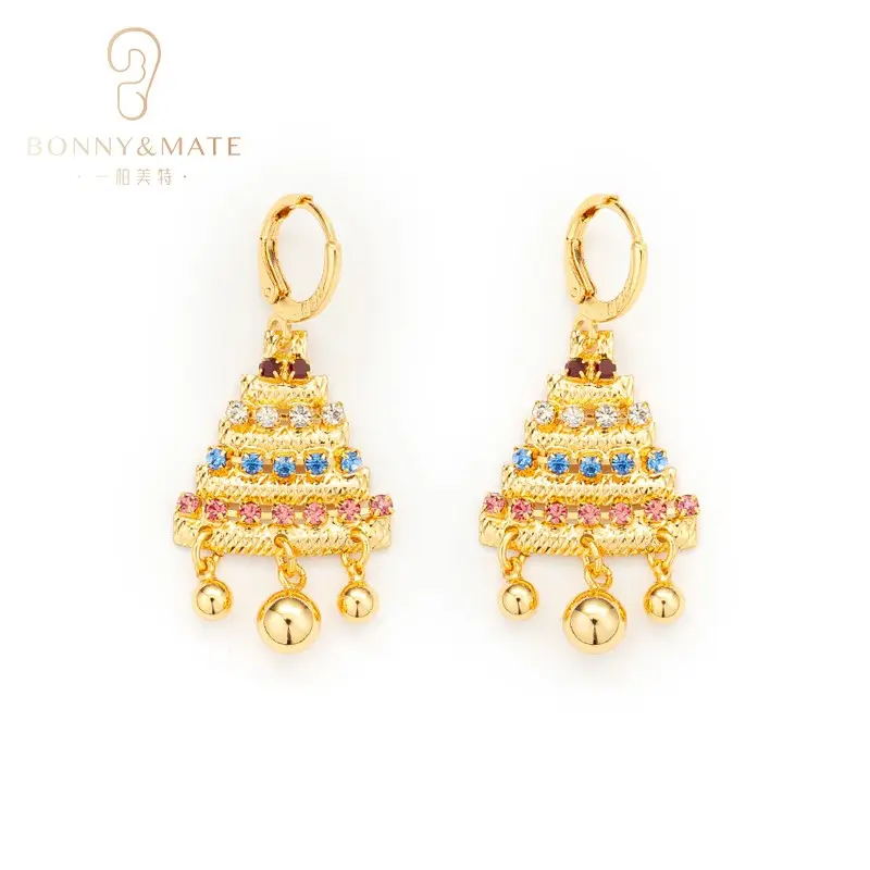 Wholesale Products 18k Gold-plated Cloud Tassel Little Girls Earrings Women Accessory Jewelry Gifts