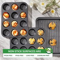 Moule à muffins antiadhésif pour la cuisson, plaque à cupcakes 12 cavités, moule à cheesecake