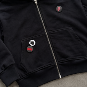 <strong>Men's</strong> <strong>Fur</strong> <strong>Hooded</strong> Zip up Jacket Embroidered Sleeve Graphic Winter Hoodie Oversized Streetwear Casual <strong>Coat</strong> Wholesale Custom - Product Image 3