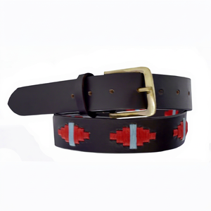 Cinturón de Polo de Cuero Genuino Personalizado Directo de Fábrica, Cinturón Tejido a Mano de Alta Calidad, Cinturones de Polo de Piel de Vaca, Bolsas OEM, Estuche LPB-0046 - Product Image 1