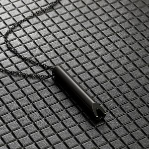 Colliers pendentifs en acier inoxydable gravés, sifflet de méditation, soulagement du stress, pleine conscience, respiration, soulagement de l'anxiété, yoga, mode - Product Image 3