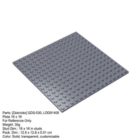 Gobricks - Bloques de Construcción a Granel, Placas Grandes, Placas Base GDS-530, Bloques de Construcción al por Mayor, LDD 91405, Placa 16 x 16, Piezas
