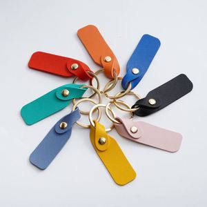 Blank <b>Key</b> Fob Kit Rectangular PU Leather Keychain with <b>Key</b> <b>Ring</b> Minimalist Keyring for Diy - Product Image 1