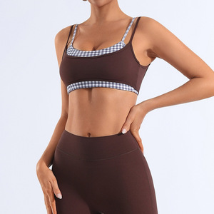 Sujetador Deportivo de Doble Capa con Tirantes Ajustables Súper Suaves y Escote Redondo para Mujer, Fabricantes OEM Personalizados - Product Image 2