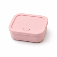 Petite boîte à lunch rectangulaire en silicone avec couvercle, compatible micro-ondes, réutilisable, pour le bureau, l'école, la préparation des repas et les voyages