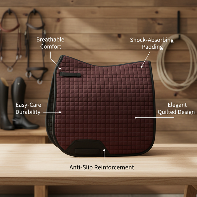 Soft Cotton Equine Saddle Pad (Customizable) - Sweat-Absorbent, Wear-Resistant & Comfort-Focused for All Rides