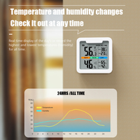 Hygromètre numérique à écran LCD Thermomètre d'humidité et de température intérieur et extérieur Thermohygromètre numérique magnétique