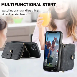 Borsa a Tracolla per Cellulare da Donna per iPhone 15 14 Pro Max 13 12 11, Custodia Portafoglio con Cerniera e Slot per Carte - Product Image 4