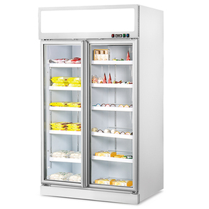 Congélateur vertical commercial à température unique, refroidissement par air, affichage mécanique, pour crème glacée, viande, fruits de mer, bœuf, avec porte vitrée verticale - Product Image 1