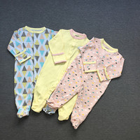 Combinaison thermique pour bébé, nouveau style printemps-automne, 3 pièces/pack, manches longues, 100% coton pour bébé