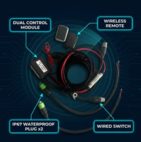 Kit de Cableado LED de Doble Control 400W con Interruptor Cableado + Control Remoto Inalámbrico para Luz de Trabajo y Luz Auxiliar
