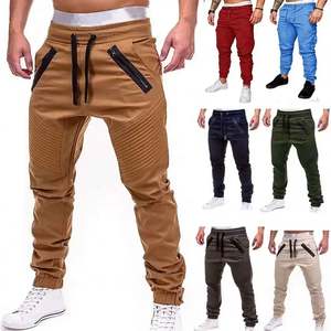 Pantalon de jogging décontracté en velours côtelé pour homme, léger, avec cordon de serrage, plissé devant, multi-poches, style sportswear hip-hop Harem J0009 - Product Image 1