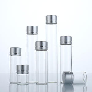 High Clear Silver Cork Cap <b>Glass</b> Jars with Custom Logo Custom Shape & Silk Screen Printing for Rice Tea Coffee Beans Storage - Product Image 1