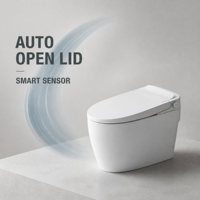 Toilette intelligente certifiée CE avec bidet intégré, couvercle automatique, eau chaude instantanée, siège chauffant et système de lavage hygiénique