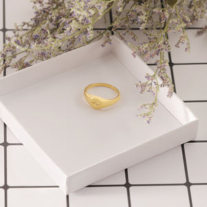 Bagues vintage en zels pour femmes, bijoux géométrique Simple et tendance, avec des signes en or 14 carats gravés, anneau pour anniversaire, en acier inoxydable - Product Image 3