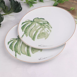 Venta al por mayor de hojas de <span class=keywords><strong>palma</strong></span>, plato de carne de 10,5 pulgadas, plato de postre, platos de cena para restaurante - Product Image 4