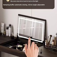Table de maquillage moderne intelligente en bois massif, style européen italien minimaliste, avec miroir réglable – Meilleure vente