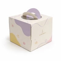 Cajas para Pasteles con Logotipo Impreso al por Mayor, Cajas para Pasteles con Asa de Papel Kraft, Cajas Blancas para Panadería con Ventana Personalizadas