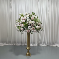 Nouvel Arrivage – Arrangements Floraux de Mariage en Gros de 70 cm : Roses Roses Romantiques et Hortensias Verts pour Décoration de Table